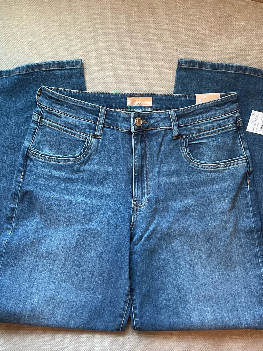 Kut From The Kloth Jodi Women's Wide Straight Leg High Rise Blue Denim Jeans
